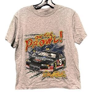 Vintage NASCAR 90s Dale Earnhardt On The Prowl‎ Kids Tshirt Gray Size 10/12